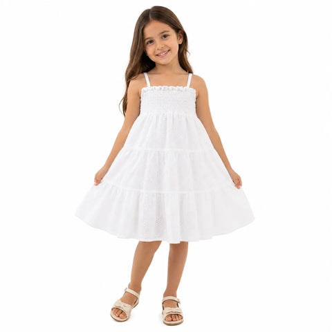 Cat & Jack Girl White Embroidered Tiered Dress | Cat & Jack in Lebanon