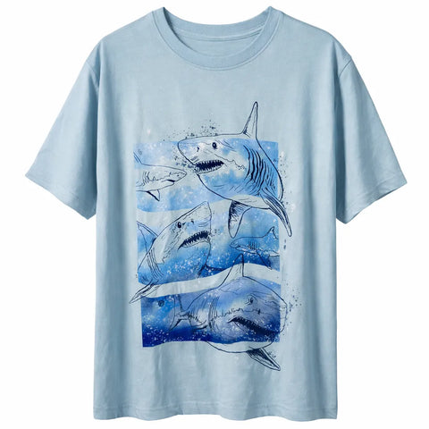 Cat & Jack  Boy's Soft Blue  Shark Graphic Short Sleeve T-Shirt | Cat & Jack in Lebanon