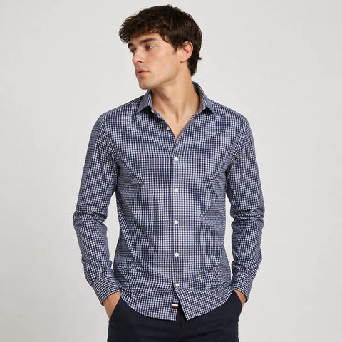 Tommy Hilfiger Men's Blue and White Gingham Button-Down Shirt | Tommy Hilfiger in Lebanon