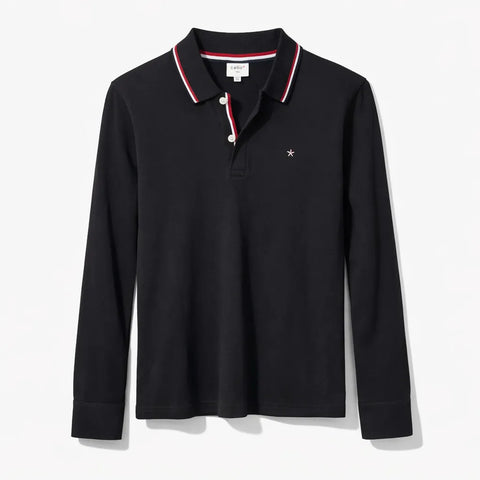 Celio Men's Black Long Sleeve Polo Blouse | Celio in Lebanon