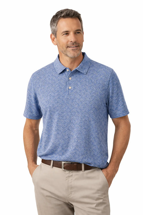 Pga Tour Men's Navy Flash Athletic fit Short Sleeve Polo T-Shirt | Pga Tour In Lebanon