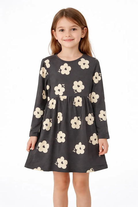 Sinsay Girl's Grey Floral Dress  | Sinsay in Lebanon