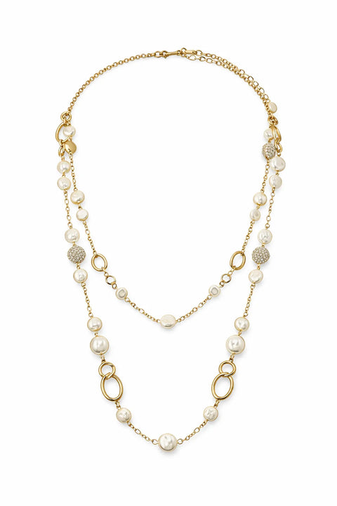 Anne Klein Women's Gold-Tone Faux Pearl Layered Necklace | Anne Klein In Lebanon