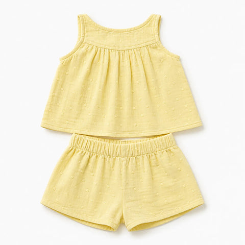 Cloud Island   Baby Girl's Yellow 2pc  T-Shirt & Biker Shorts Set   |Cloud Island in Lebanon