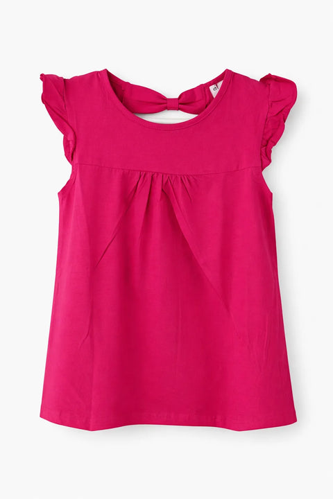 Ativo Girl's Fuchsia Sleeveless Ruffle Blouse | Ativo In Lebanon