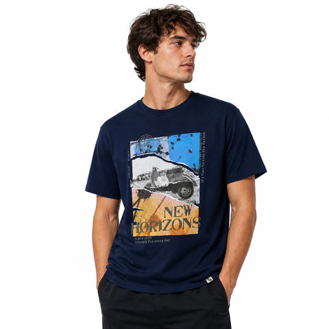 Lerros Men's Navy Printed T-Shirt | Lerros In Lebanon