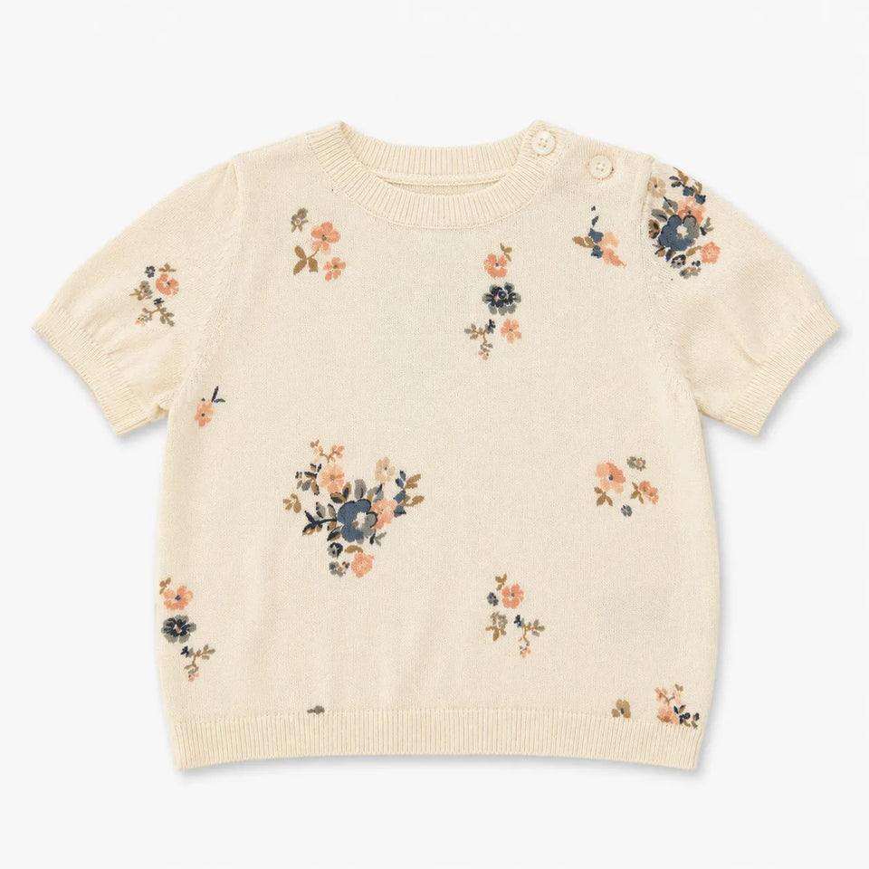 Carter's Just One You Baby Girl's Off White Floral Printed Crew Neck T-Shirts | Carter's Just One You In Lebanon