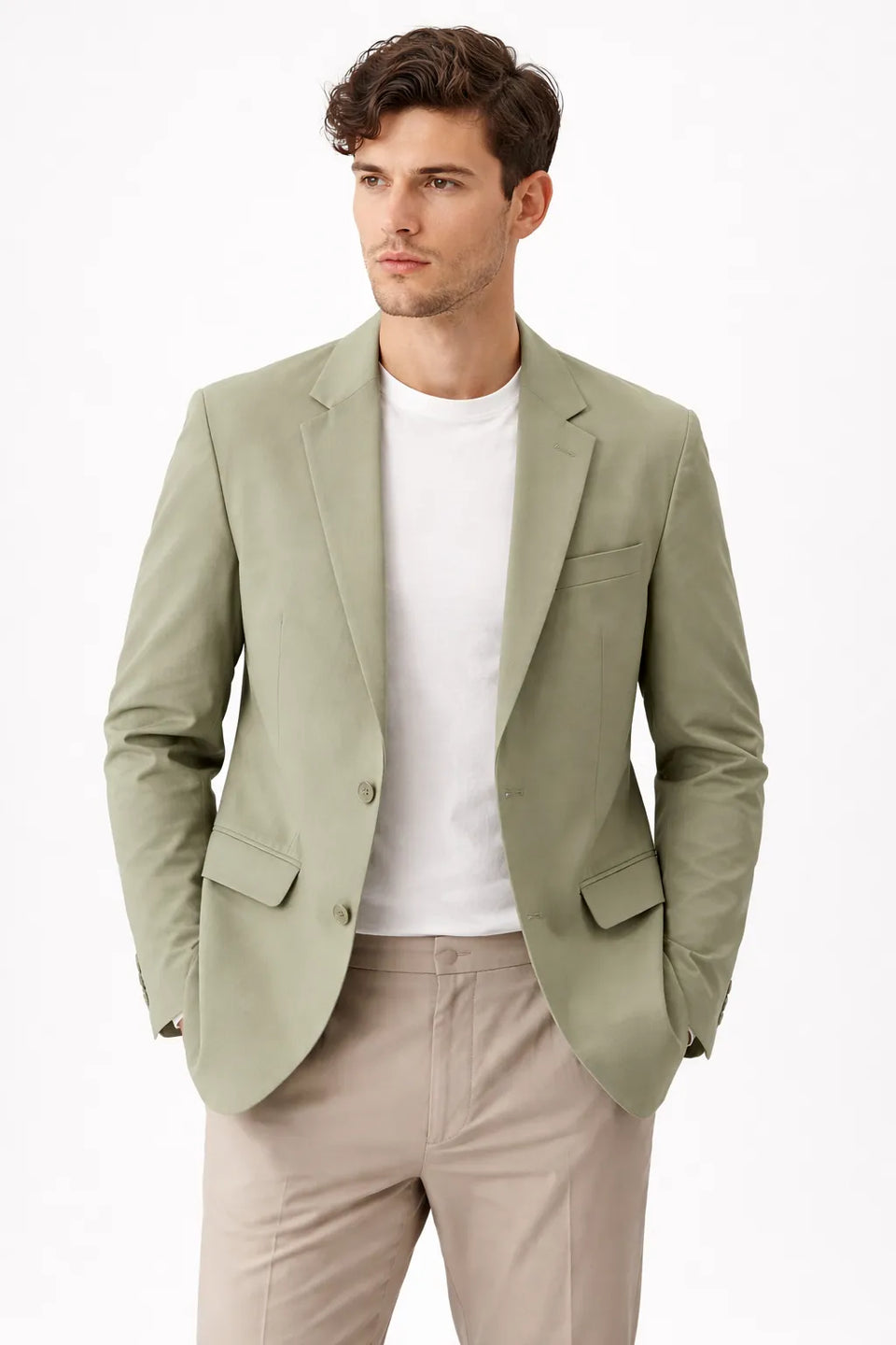 Celio Men's Khaki Green Casual Blazers | Celio In Lebanon