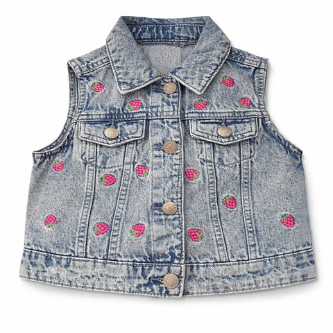 Sinsay Girl's Washed Blue Denim Vest  | Sinsay in Lebanon