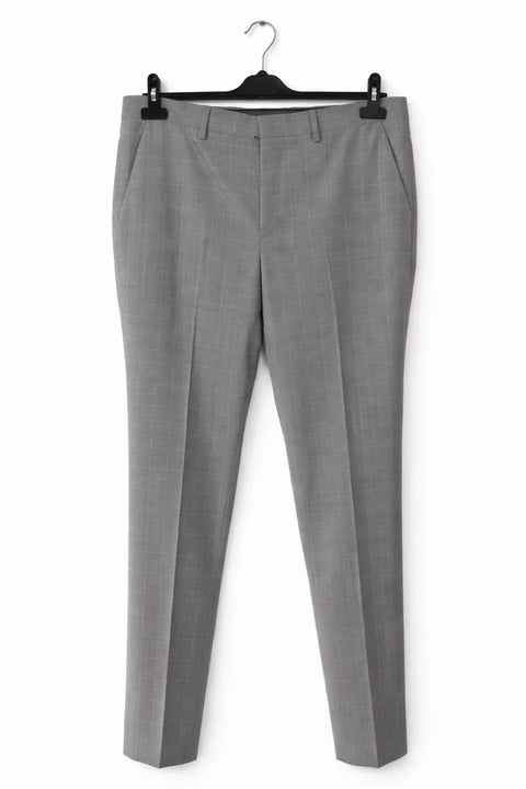 Celio Men's Gray Stretch Boamaury Checked Trousers | Celio In Lebanon