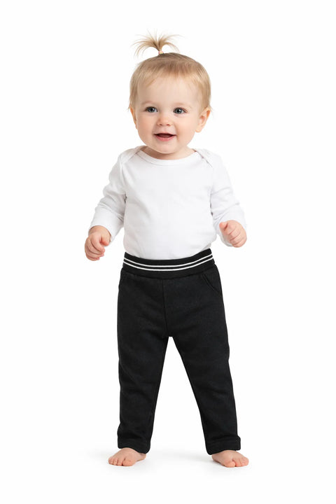 Ativo Baby Girl's Washed Black Leggings | Ativo In Lebanon