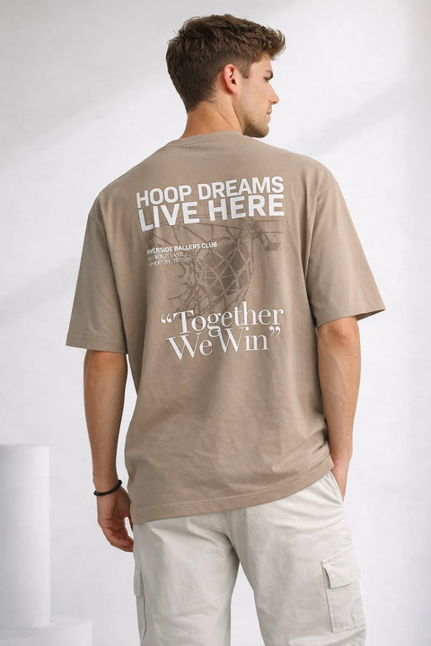 Celio Men's Beige Leclub Crew Neck 100% Cotton T-Shirt | Celio In Lebanon