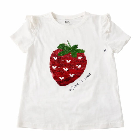 Sinsay Girl's White with Strawberry T-Shirt  | Sinsay in Lebanon