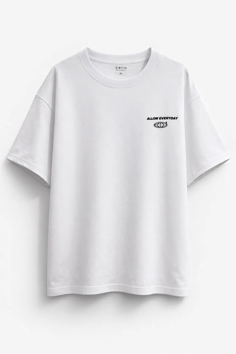 Celio Men's White Printed Graphic T-Shirt | Celio in Lebanon