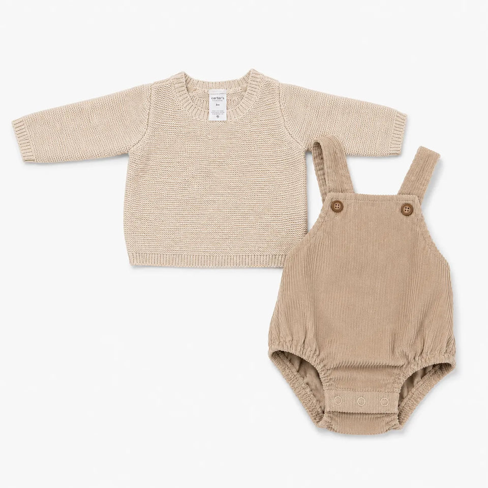 Carter's Baby BoyBeige Knit Sweater and Corduroy Overall Set | Carter's in Lebanon