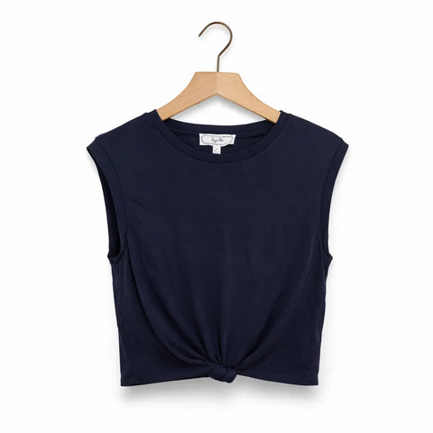 Hippie Rose Women's Navy Super Soft Burnout Twist-Front T-Shirt | Hippie Rose In Lebanon