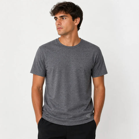 Unipro Trek Men's Gray Cotton-Blend Solid T-Shirt | Unipro Trek In Lebanon