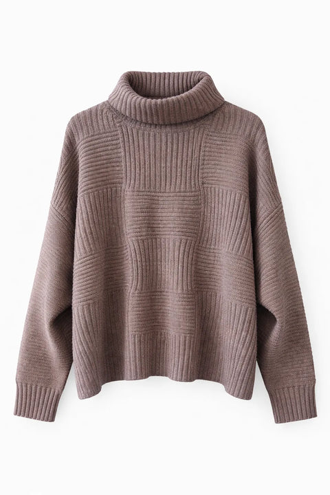 Vince Camuto Women's Dusty Purple Mixed-Stitch Turtleneck Sweater|Vince Camuto In Lebanon