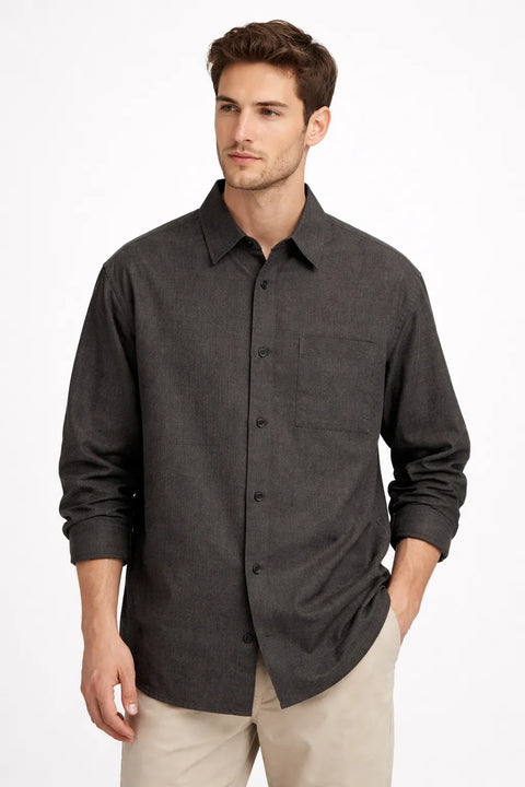 Celio Men’s Gray Wool Long Sleeve Shirt|Celio In Lebanon