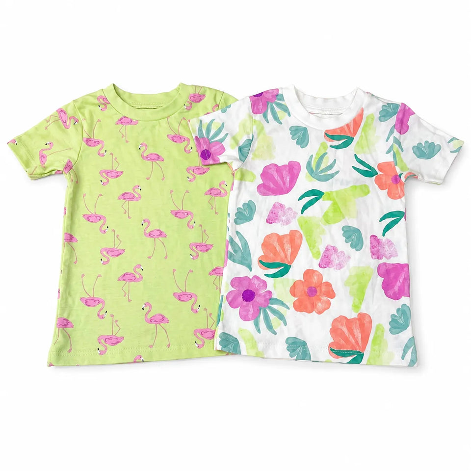 Carter's Girl Lime Green Flamingo & Floral Print T-Shirt 2-Pack Set | Carter's in Lebanon