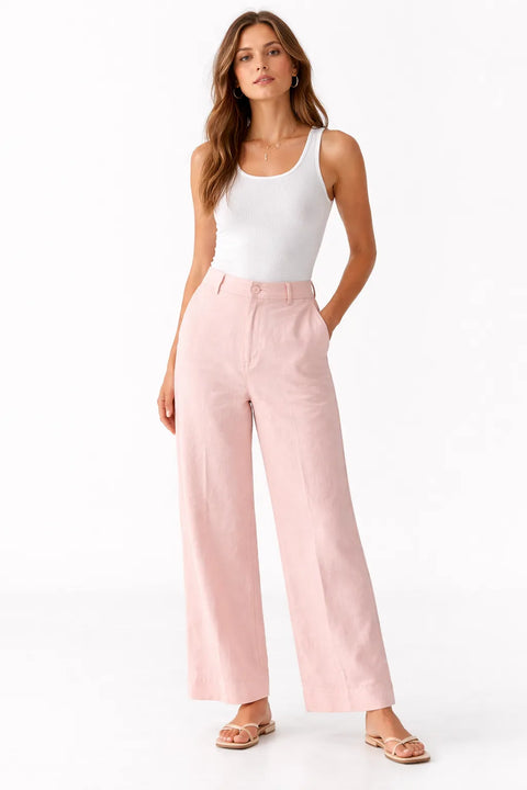 Lauren Ralph Lauren Women's Pink Double-Faced Stretch Cotton Pant | Lauren Ralph Lauren In Lebanon