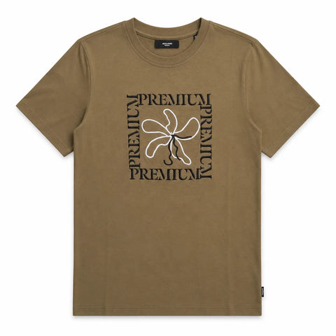 Jack & Jones Men's Olive Green Crew Neck Printed T-Shirt | Jack & Jones In Lebanon