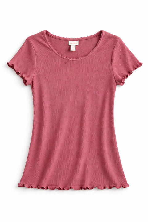 Cat & Jack Girl's Dusty Rose Fitted Pointelle T-Shirt | Cat & Jack In Lebanon