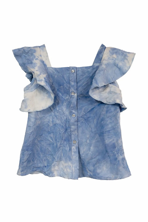 Ativo Girl's Blue Ruffle Sleeve Bottomed Blouse | Ativo In Lebanon