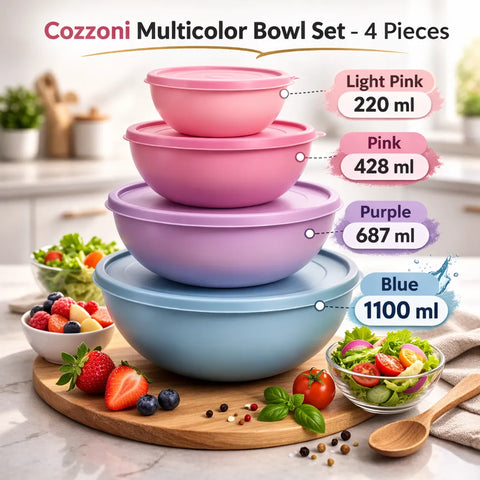 Cozzoni Multicolor Bowl Set - 4Pieces | Cozzoni In Lebanon