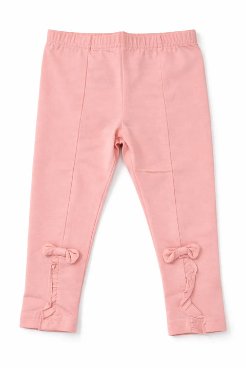 Ativo Baby Girl's Pink Legging With Ankle Bow | Ativo In Lebanon