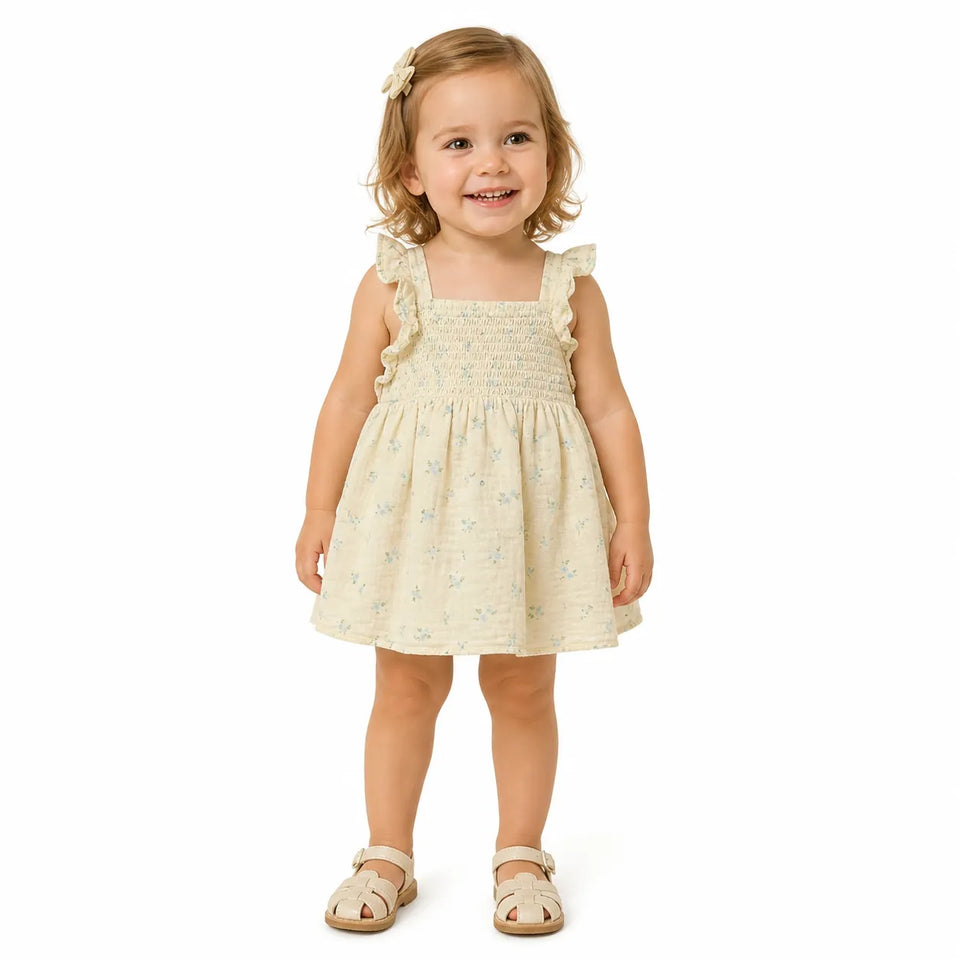 Cat & Jack Girl's Cream Smocked Gauze Dress|Cat & Jack in Lebanon