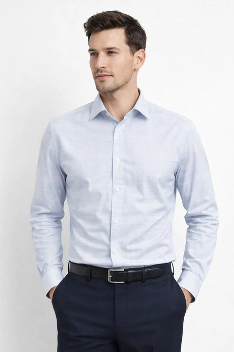 Calvin Klein Men's White & Navy Blue Steel Slim Fit Plaid Shirt |Calvin Klein In Lebanon