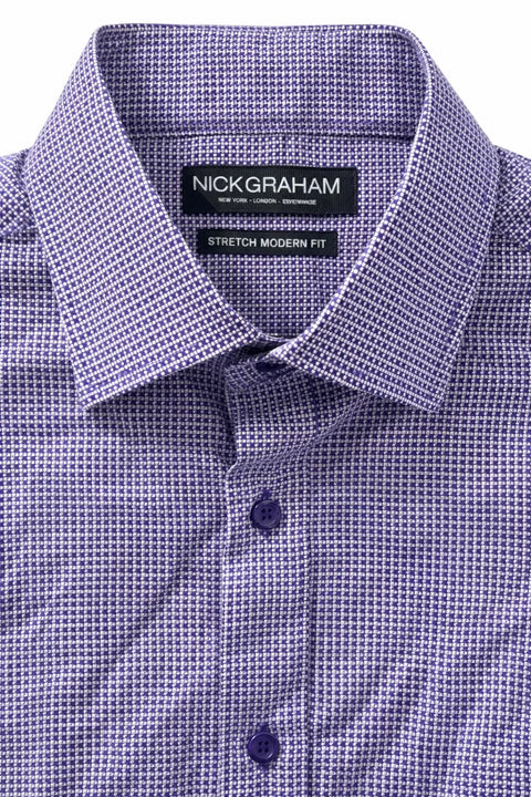 Nick Graham Men's Purple Corner Square Dress Shirt | Nick Graham In Lebanon