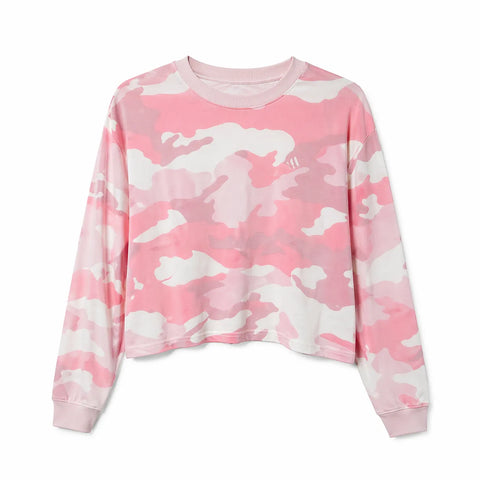 Adidas Women's Pink Camo Print Long-Sleeve Sweatshirt | Adidas in Lebanon