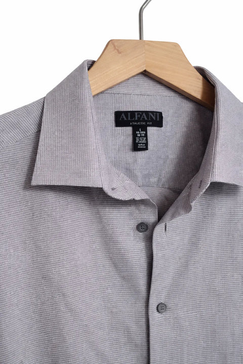 Alfani Men's Gray  Alfa Tech Fitted Perform Shirt | Alfani In Lebanon