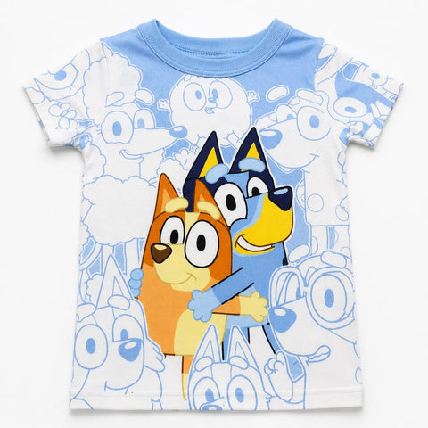 Bluey Boy's White/Blue  With Bingo Printed T-Shirt  | Bluey  in Lebanon