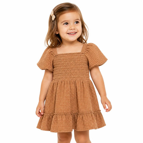 Cat & Jack Girl's Brown Rustic Plaid Dress | Cat & Jack In Lebanon