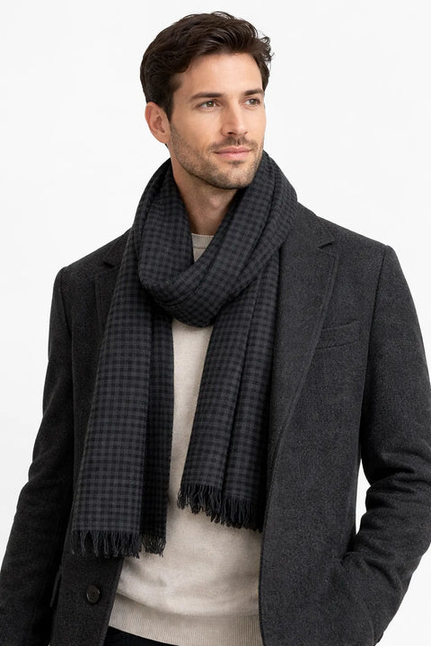 Celio Men's Grey Plaid Scarf | Celio In Lebanon