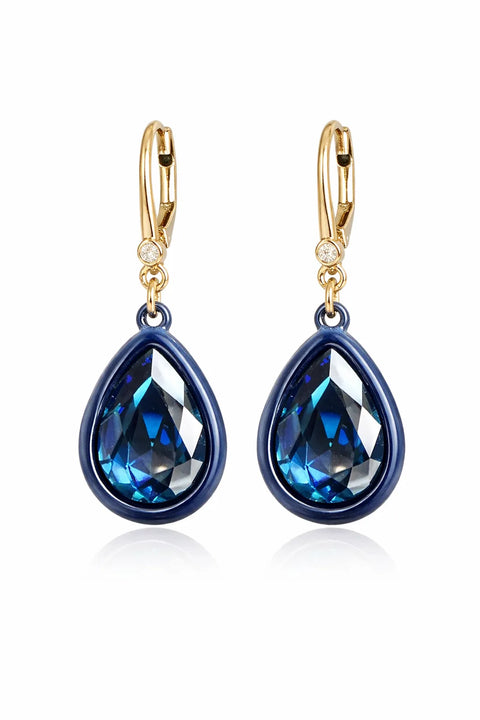 DKNY Women's  Gold/Royal Blue -Tone Crystal Faceted Teardrop Drop  Earrings | DKNY  in Lebanon