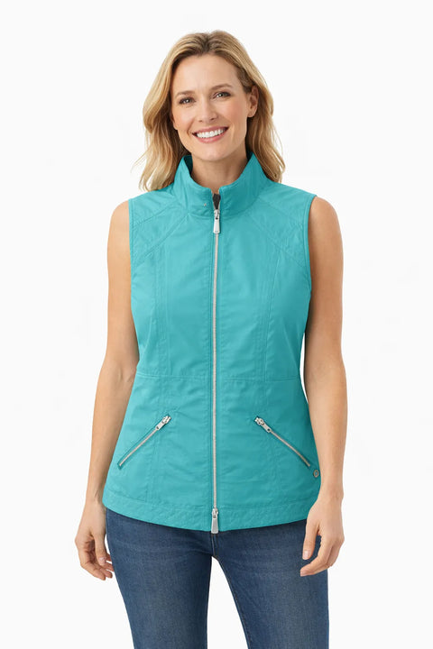 Bonita Women's Aqua Zippered Vest |Bonita in Lebanon