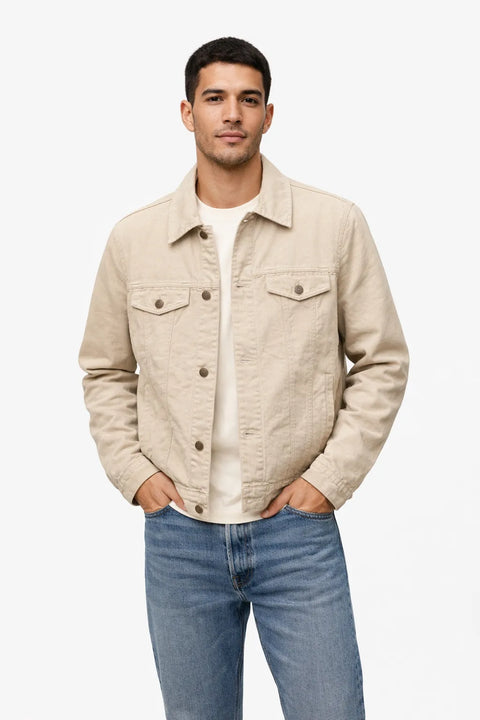 Celio Men's Beige Solid Long Sleeves Fashion Jacket | Celio In Lebanon