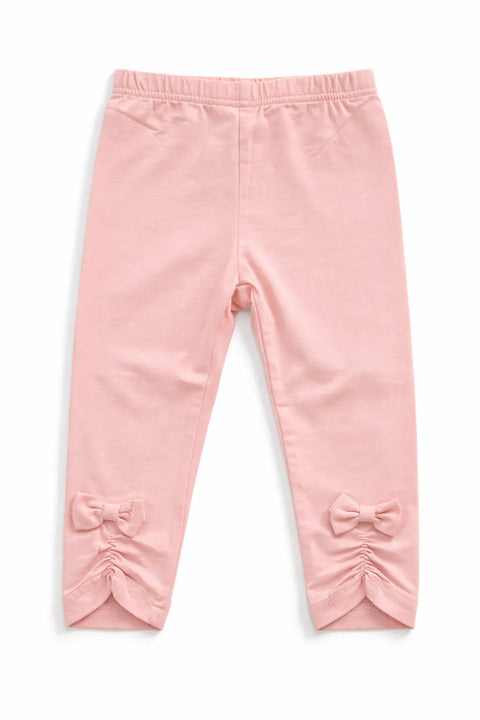 Ativo Baby Girl's Light Coral Smocked Hem Leggings | Ativo In Lebanon
