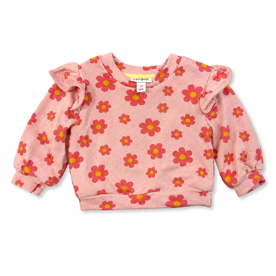 Cat & Jack Baby Girl Pink Floral Ruffle Sweatshirt | Cat & Jack in Lebanon