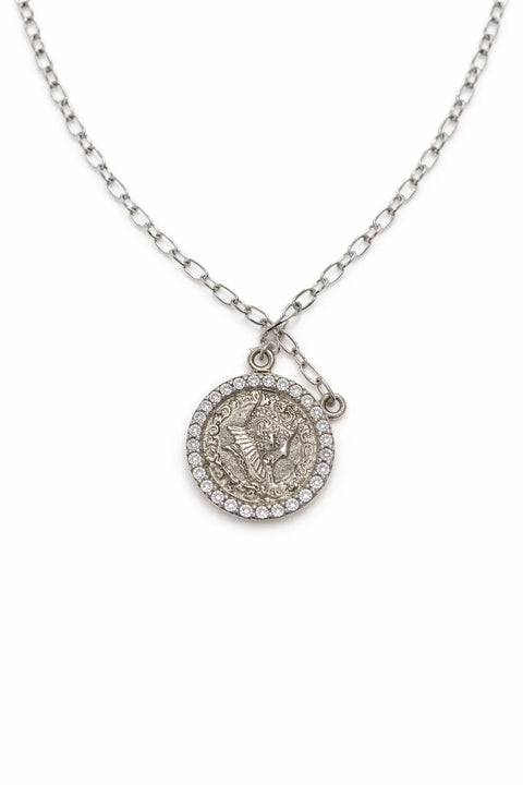 Giani Bernini Women's Silver Cubic Zirconia Coin Pendant Necklace | Giani Bernini In Lebanon