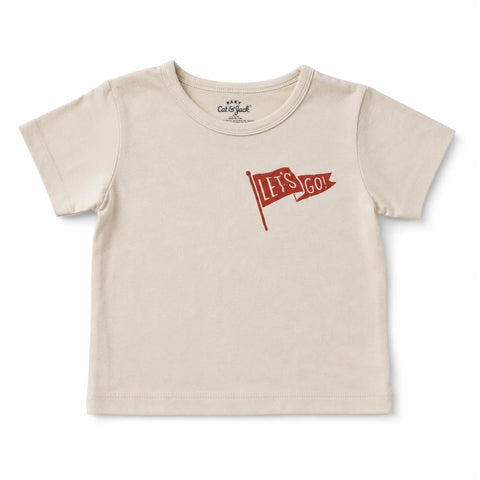 Cat & Jack Baby Boy's Light Beige "LETS GO "Printed  T-Shirt   | Cat & Jack in Lebanon