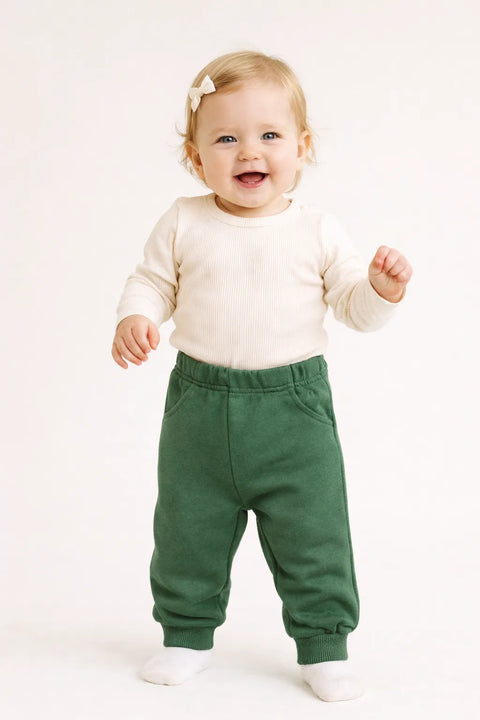 Ativo Baby Girl's Dark Green Sweatpants | Ativo In Lebanon