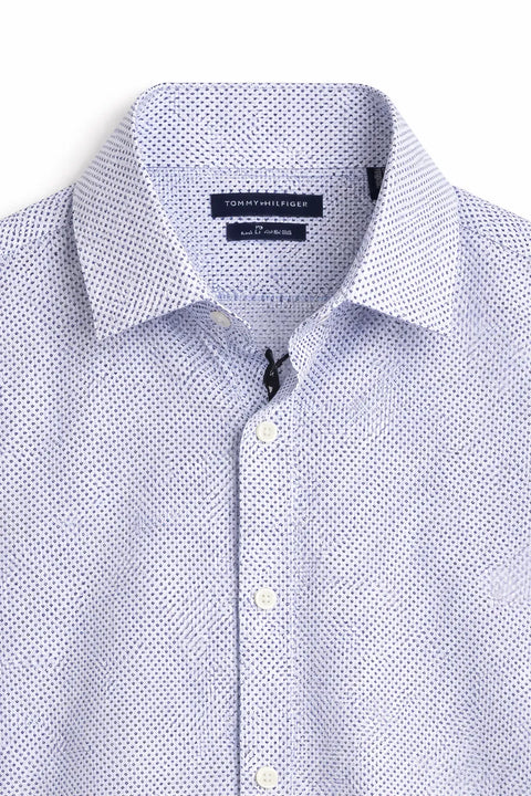 Tommy Hilfiger Men's White & Blue Striped Regular Fit Shirt | Tommy Hilfiger In Lebanon