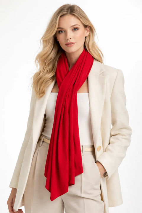Jenni Women's Red Jersey Wrap Scarf | Jenni in Lebanon