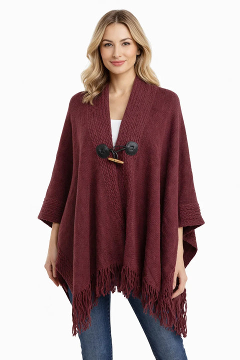 Style & Co Women's Wine Cozy Bordered Textured Wrap | Style & Co In Lebanon