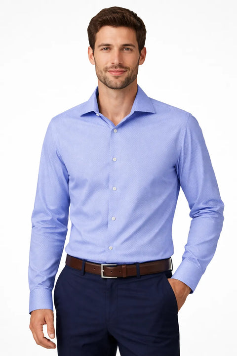 Tommy Hilfiger Men's Blue Printed Long Sleeve Shirt | Tommy Hilfiger In Lebanon